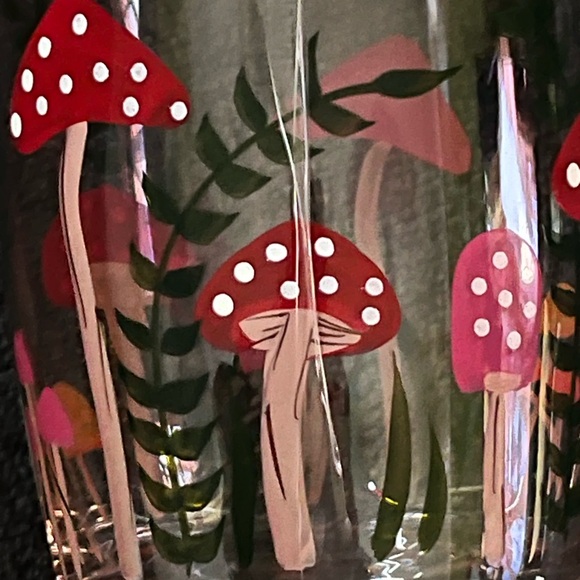 Bedside Carafe & Tumbler Glass Set Mushroom Decor - Picture 5 of 7